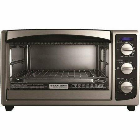 APPLICA CONSUMER PRODUCTS Black+Decker Toaster Oven, 6 Slice/Hr, Stainless Steel, Black TO1675B